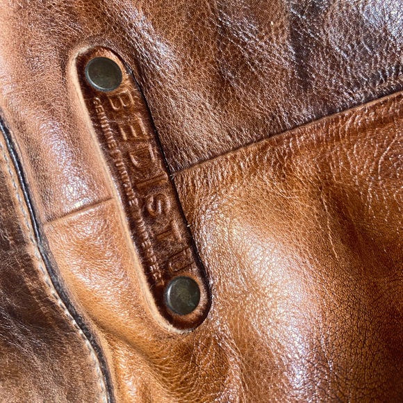 Bed Stu Distressed Brown Leather Shoulder Bag - Picture 7 of 8